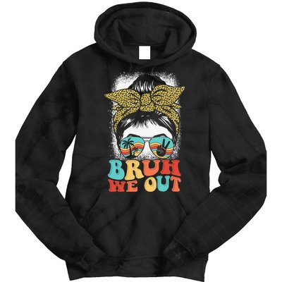Bruh We Out Coquette Bow Happy Last Day Of School Summer Tie Dye Hoodie