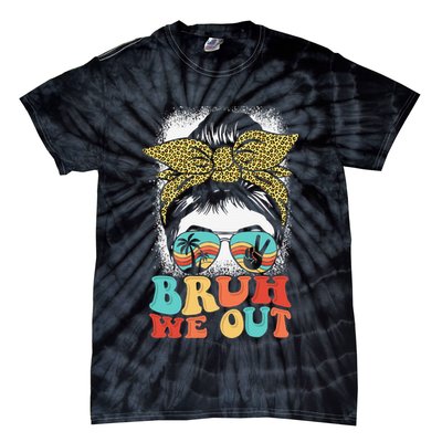 Bruh We Out Coquette Bow Happy Last Day Of School Summer Tie-Dye T-Shirt