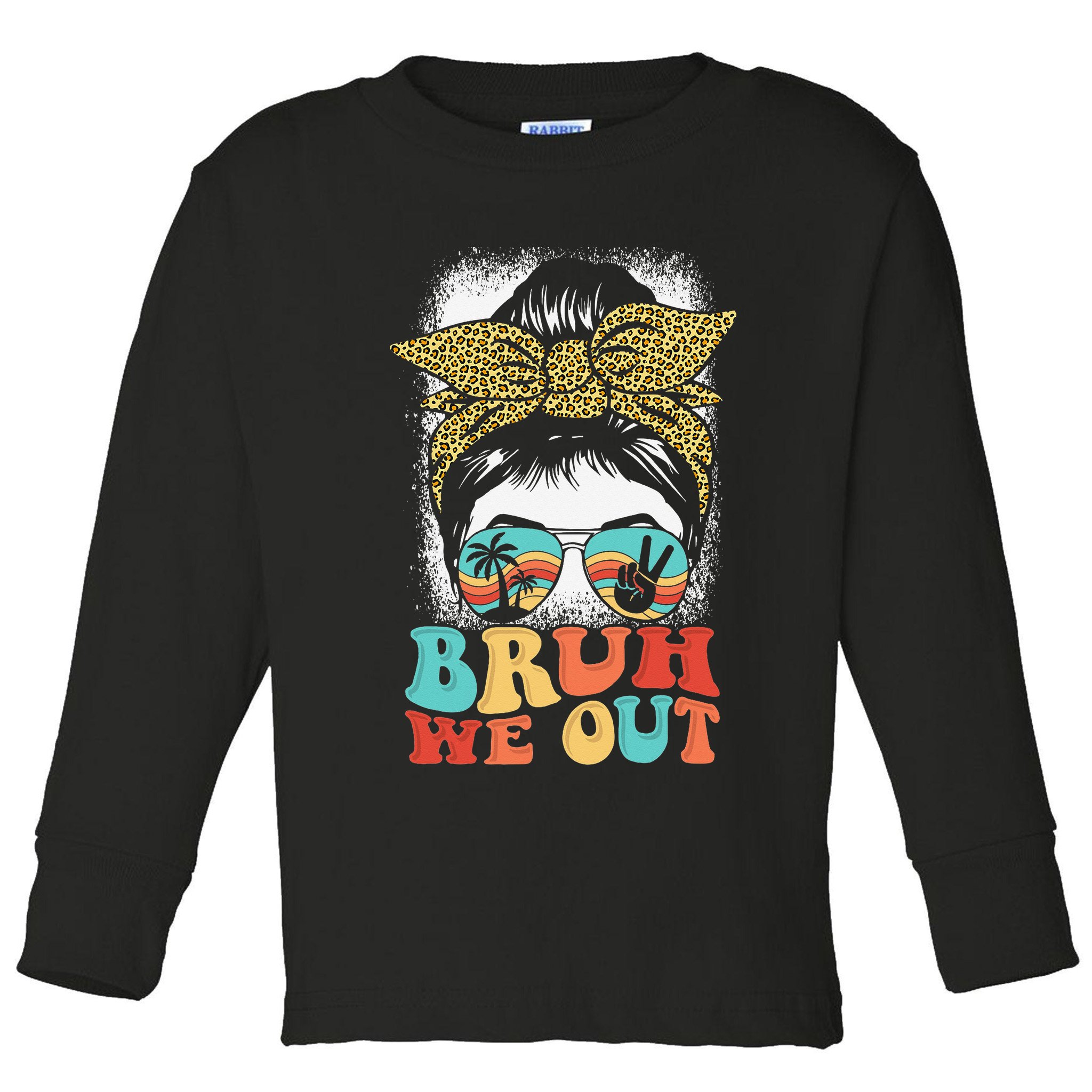 Bruh We Out Coquette Bow Happy Last Day Of School Summer Toddler Long Sleeve Shirt