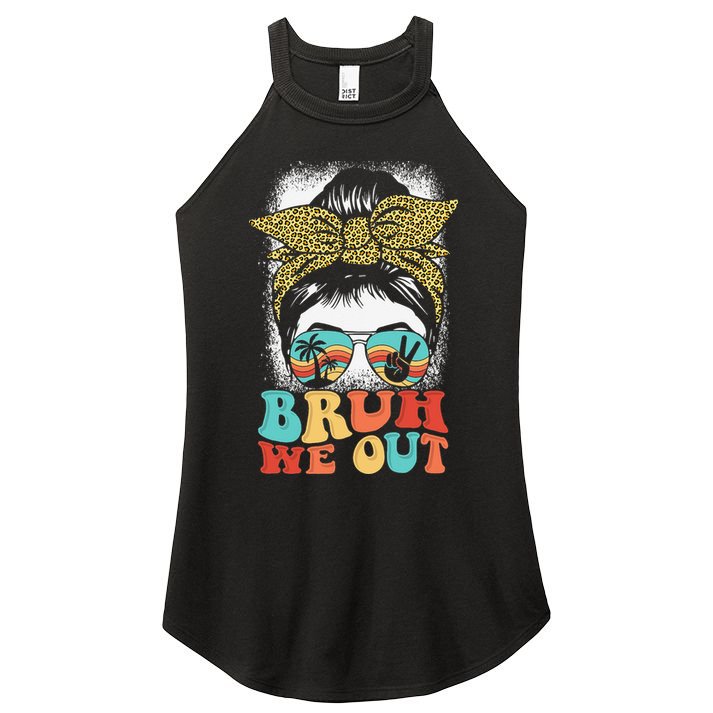 Bruh We Out Coquette Bow Happy Last Day Of School Summer Women's Perfect Tri Rocker Tank