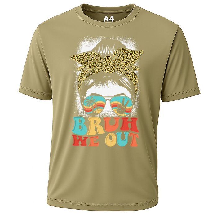 Bruh We Out Coquette Bow Happy Last Day Of School Summer Cooling Performance Crew T-Shirt