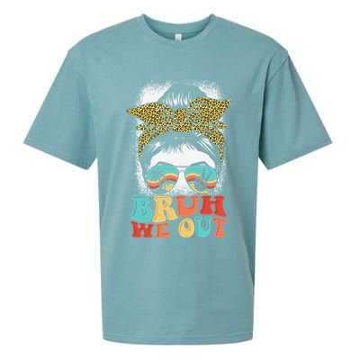 Bruh We Out Coquette Bow Happy Last Day Of School Summer Sueded Cloud Jersey T-Shirt