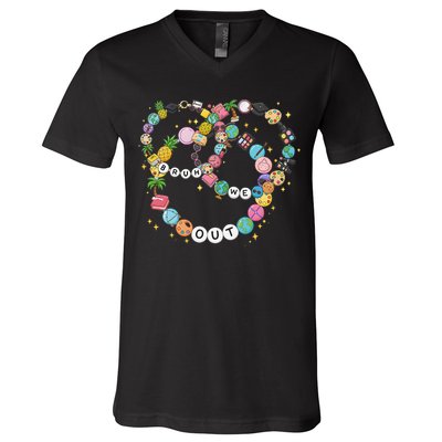 Bruh We Out Bracelet Last Day Of School Summer Teacher V-Neck T-Shirt