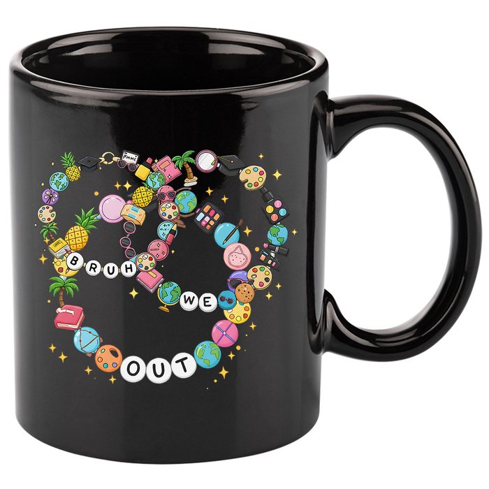 Bruh We Out Bracelet Last Day Of School Summer Teacher 11oz C Handle Ceramic Mug