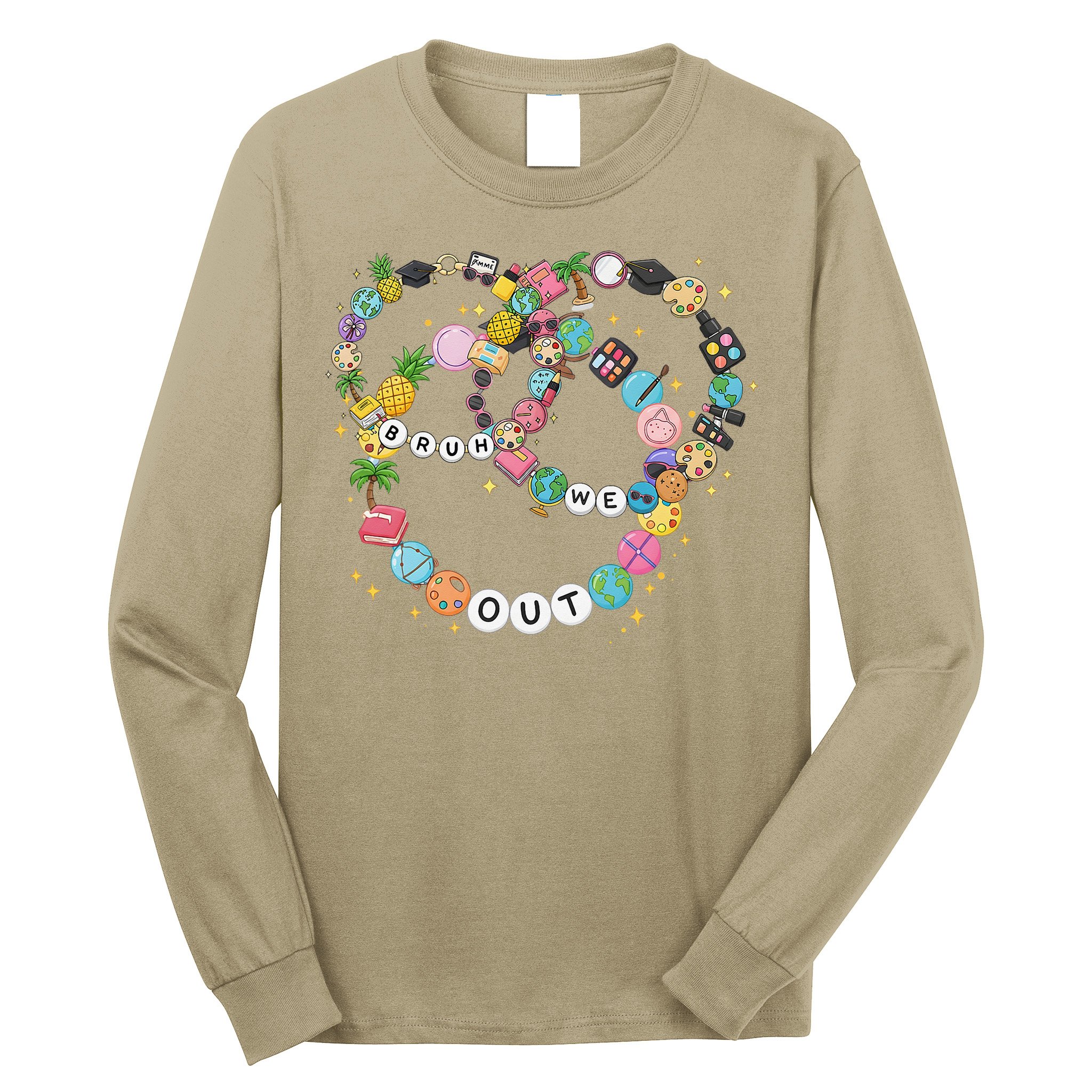 Bruh We Out Bracelet Last Day Of School Summer Teacher Long Sleeve Shirt
