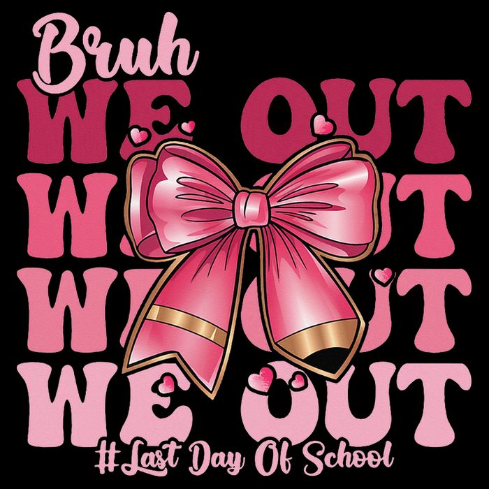 Bruh We Out Happy Last Day Of School Coquette Bow Summer Impact Tech Backpack
