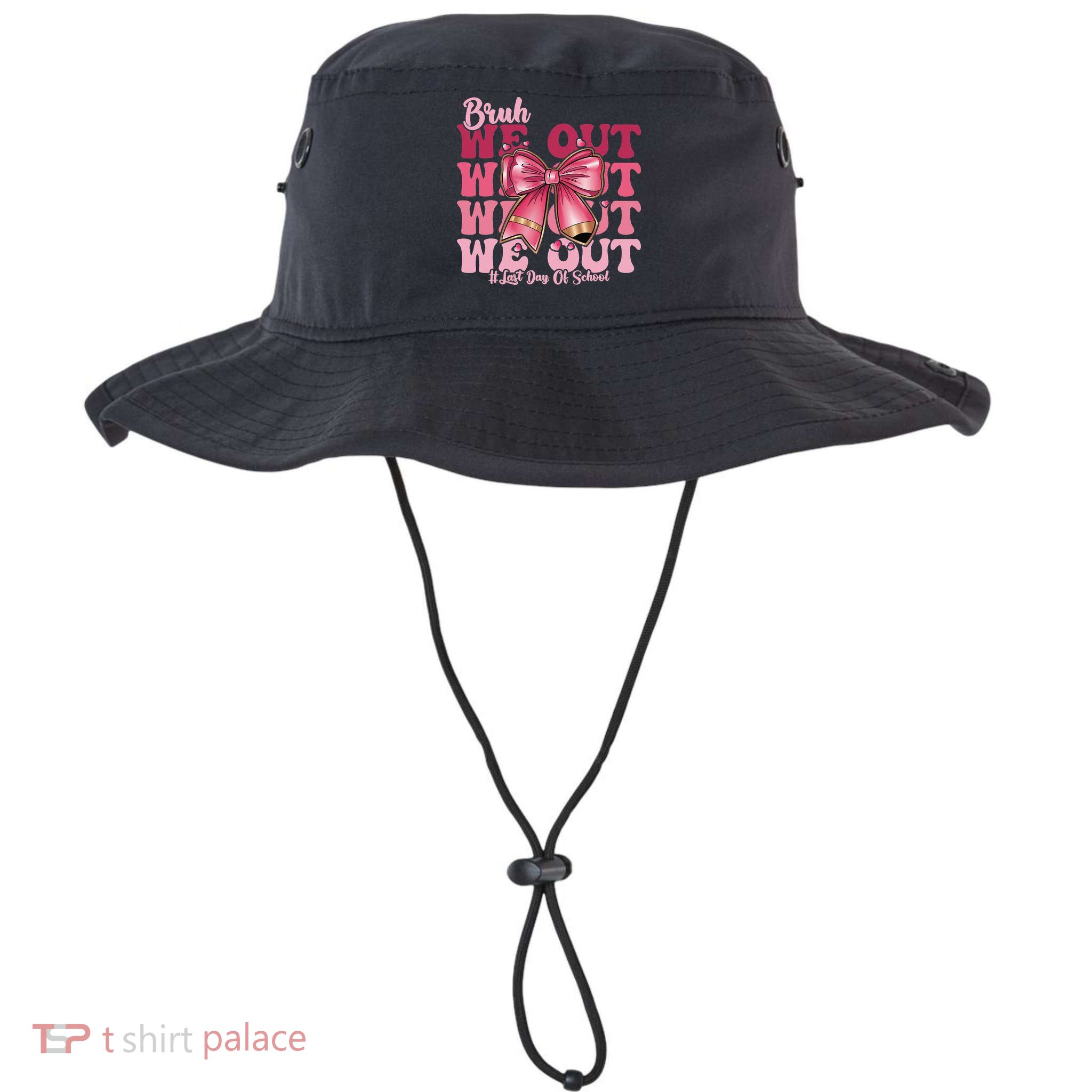 Bruh We Out Happy Last Day Of School Coquette Bow Summer Bucket Hat