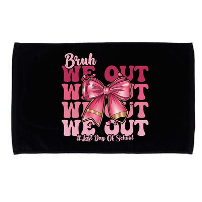 Bruh We Out Happy Last Day Of School Coquette Bow Summer Microfiber Hand Towel
