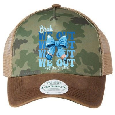 Bruh We Out Coquette Bow Happy Last Day Of School Legacy Tie Dye Trucker Hat