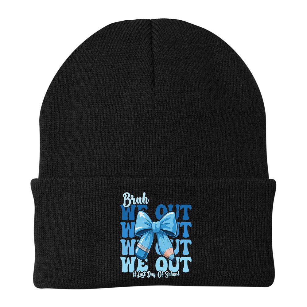 Bruh We Out Coquette Bow Happy Last Day Of School Beanie