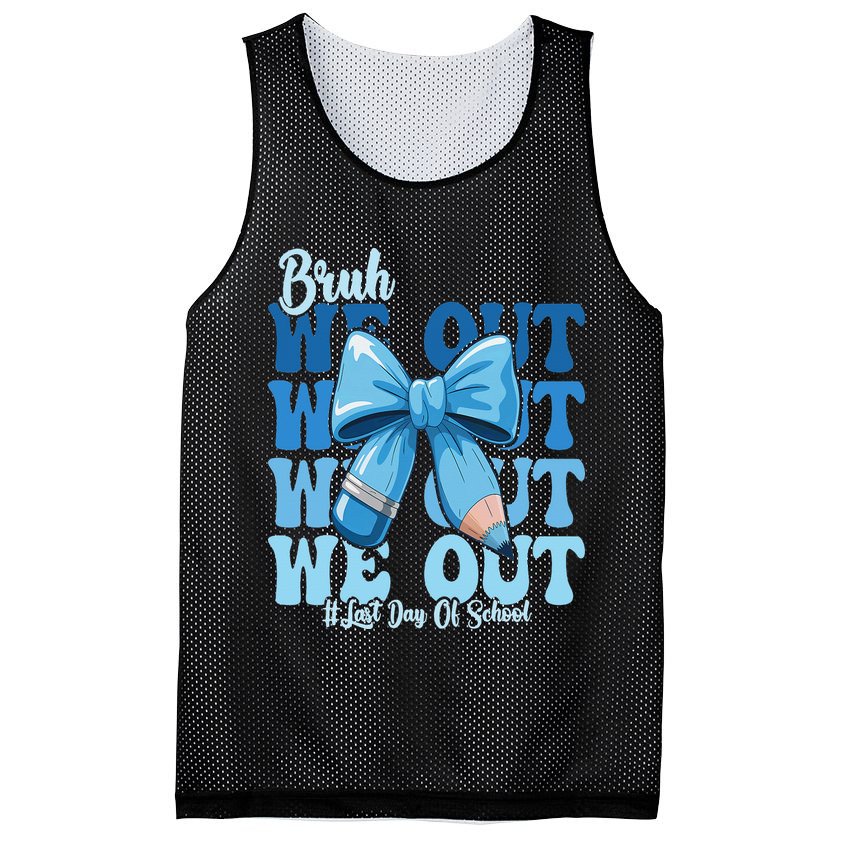 Bruh We Out Coquette Bow Happy Last Day Of School Mesh Reversible Basketball Jersey Tank