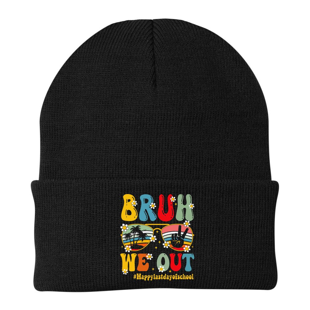 Bruh We Out Happy Last Day Of School Teacher Student Summer Beanie