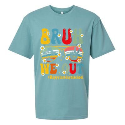 Bruh We Out Happy Last Day Of School Teacher Student Summer Sueded Cloud Jersey T-Shirt
