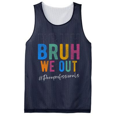 Bruh We Out Paraprofessionals Retro Last Day Of School Mesh Reversible Basketball Jersey Tank