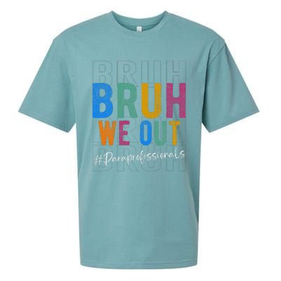 Bruh We Out Paraprofessionals Retro Last Day Of School Sueded Cloud Jersey T-Shirt