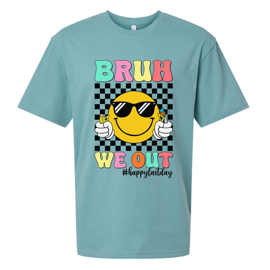 Bruh We Out Happy Last Day Of School Teacher Graduation Sueded Cloud Jersey T-Shirt