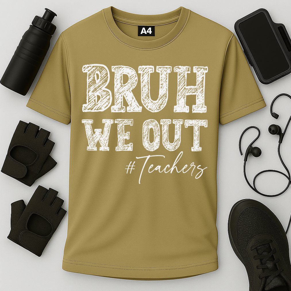 Bruh We Out Teachers Graduation Summer Cooling Performance Crew T-Shirt