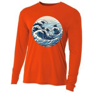 Blue Wave Of Cat Ladies For Kamala Meaningful Gift Cooling Performance Long Sleeve Crew