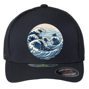 Blue Wave Of Cat Ladies For Kamala Meaningful Gift Flexfit Unipanel Trucker Cap