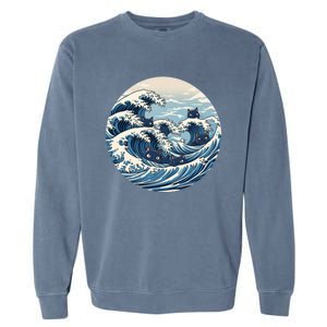 Blue Wave Of Cat Ladies For Kamala Meaningful Gift Garment-Dyed Sweatshirt