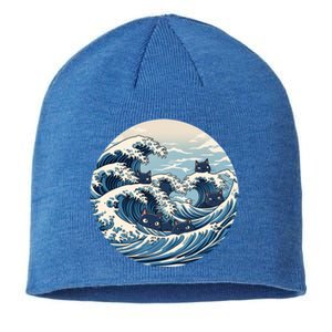 Blue Wave Of Cat Ladies For Kamala Meaningful Gift Sustainable Beanie