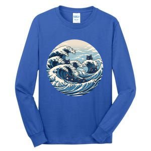 Blue Wave Of Cat Ladies For Kamala Meaningful Gift Tall Long Sleeve T-Shirt