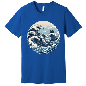 Blue Wave Of Cat Ladies For Kamala Meaningful Gift Premium T-Shirt