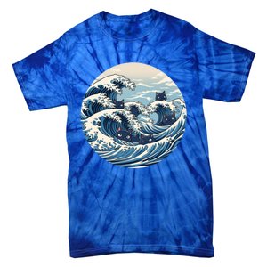 Blue Wave Of Cat Ladies For Kamala Meaningful Gift Tie-Dye T-Shirt