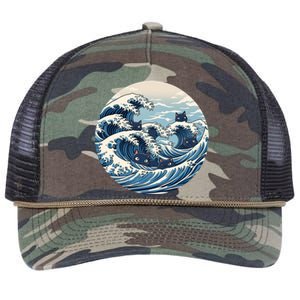 Blue Wave Of Cat Ladies For Kamala Meaningful Gift Retro Rope Trucker Hat Cap