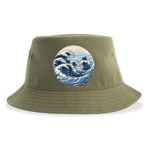 Blue Wave Of Cat Ladies For Kamala Meaningful Gift Sustainable Bucket Hat