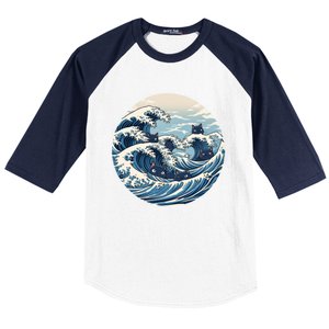 Blue Wave Of Cat Ladies For Kamala Meaningful Gift Baseball Sleeve Shirt