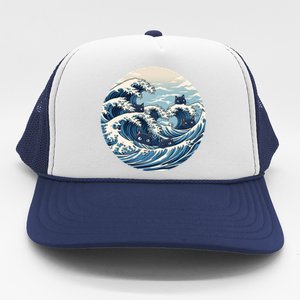 Blue Wave Of Cat Ladies For Kamala Meaningful Gift Trucker Hat