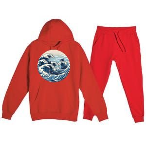 Blue Wave Of Cat Ladies For Kamala Meaningful Gift Premium Hooded Sweatsuit Set