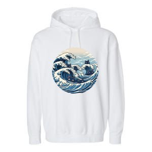 Blue Wave Of Cat Ladies For Kamala Meaningful Gift Garment-Dyed Fleece Hoodie