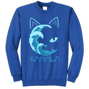 Blue Wave Of Cat Ladies Kamala Cat Typography Alphabet Cute Gift Tall Sweatshirt