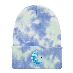 Blue Wave Of Cat Ladies Kamala Cat Typography Alphabet Cute Gift Tie Dye 12in Knit Beanie