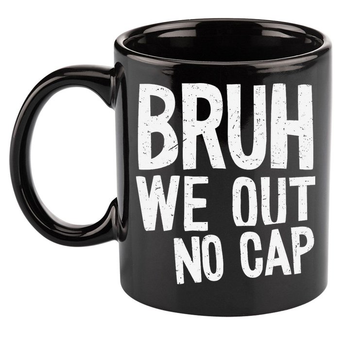 Bruh We Out No Cap Funny Last Day Of School 2025 Graduation 11oz C Handle Ceramic Mug