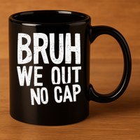 Bruh We Out No Cap Funny Last Day Of School 2025 Graduation 11oz C Handle Ceramic Mug
