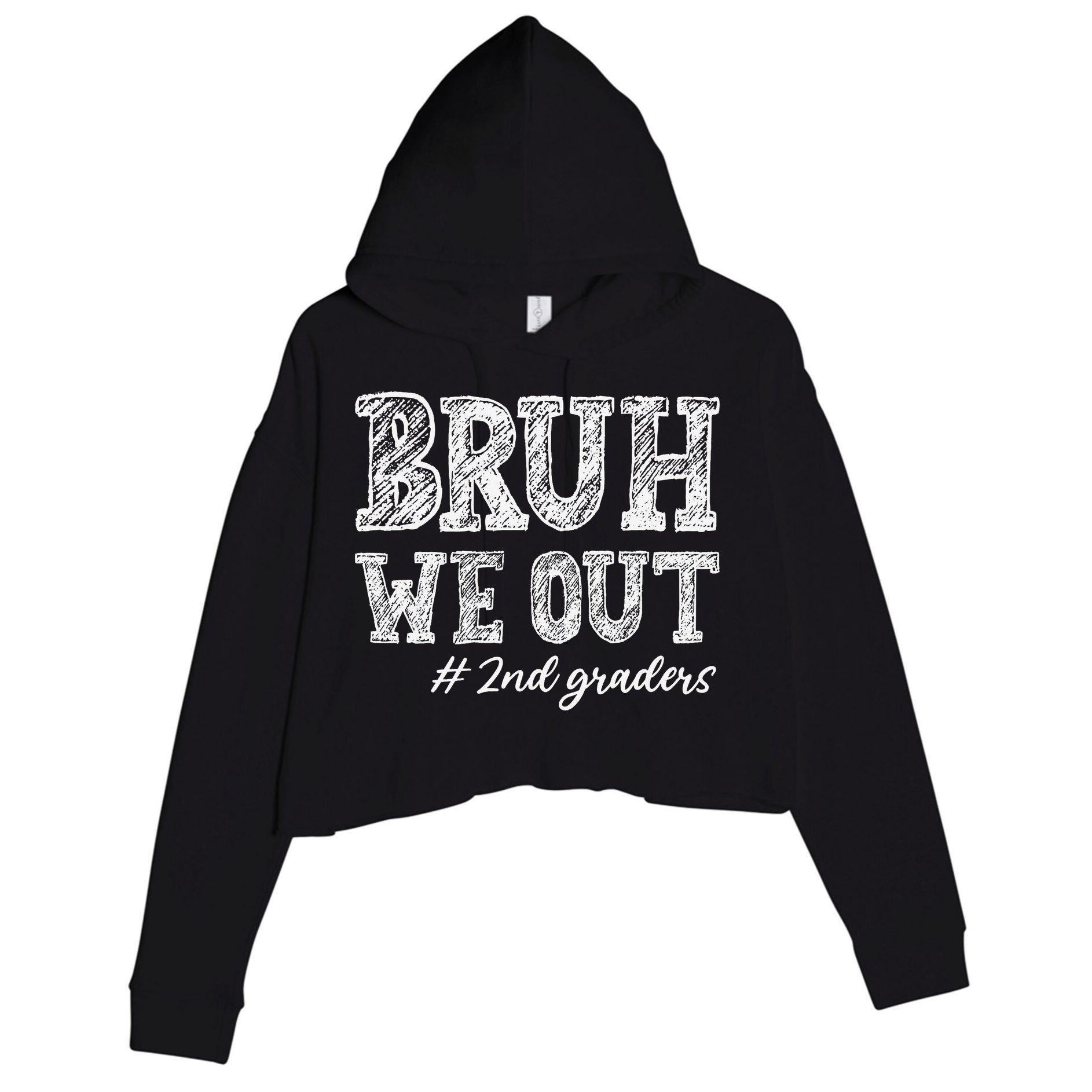 Bruh We Out 2nd Graders Graduation 2nd Grade Teachers Crop Fleece Hoodie