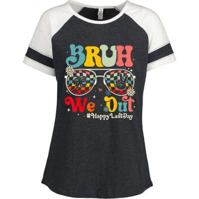 Bruh We Out Happy Last Day Of School Teacher Summer Enza Ladies Jersey Colorblock Tee