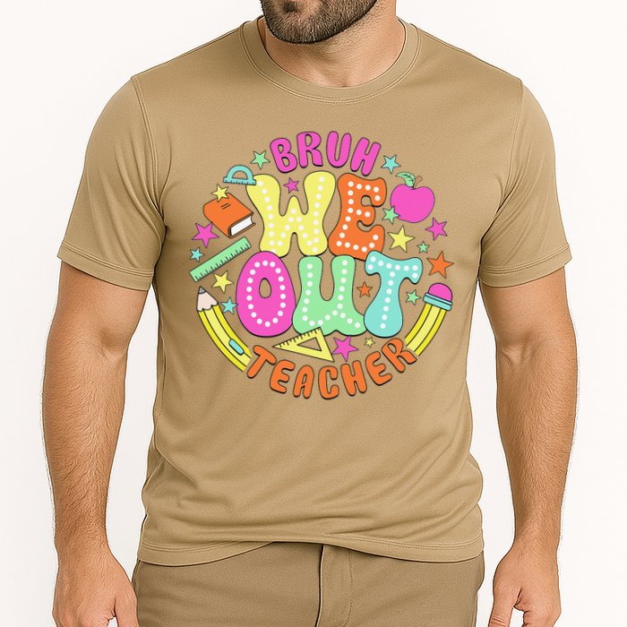 Bruh We Out Teacher Summer Last Dat Of School Cooling Performance Crew T-Shirt