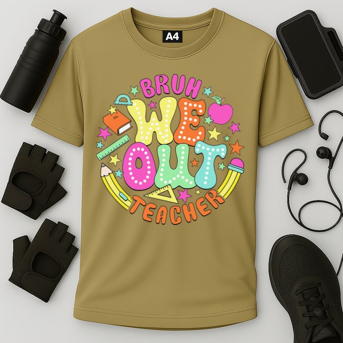 Bruh We Out Teacher Summer Last Dat Of School Cooling Performance Crew T-Shirt