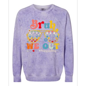 Bruh We Out Happy Last Day Of School Teacher Boy Girl Summer Colorblast Crewneck Sweatshirt