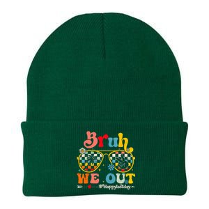 Bruh We Out Happy Last Day Of School Teacher Boy Girl Summer Knit Cap Winter Beanie