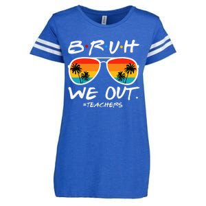 Bruh We Out Teachers End Of School Year Teacher Hello Summer Enza Ladies Jersey Football T-Shirt