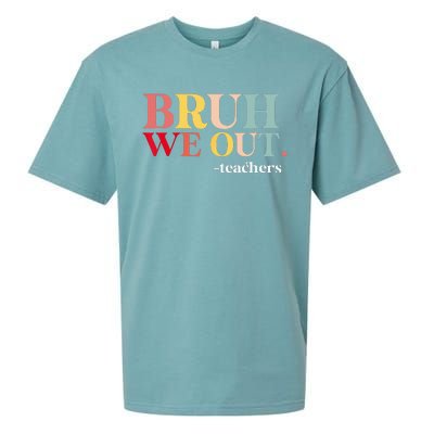 Bruh We Out Teachers Last Day Of School Teachers Funny Sueded Cloud Jersey T-Shirt