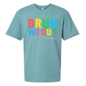 Bruh We Out Teachers Summer Last Day Of School Sueded Cloud Jersey T-Shirt