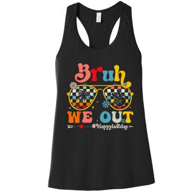 Bruh We Out Happy Last Day Of School Teacher Summer Women's Racerback Tank