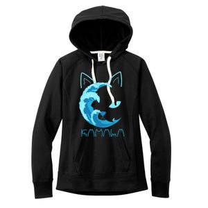 Blue Wave Of Cat Ladies Kamala Cat Typography Alphabet Cute Women's Fleece Hoodie