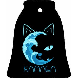 Blue Wave Of Cat Ladies Kamala Cat Typography Alphabet Cute Ceramic Bell Ornament